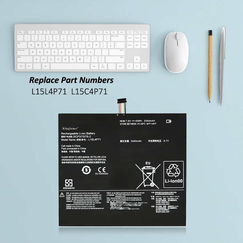 KingSener L15L4P71 L15C4P71 Laptop Battery For Lenovo IdeaPad Miix 700-12ISK Series 80QL  80QL000CUS 7.6V 5340mAh