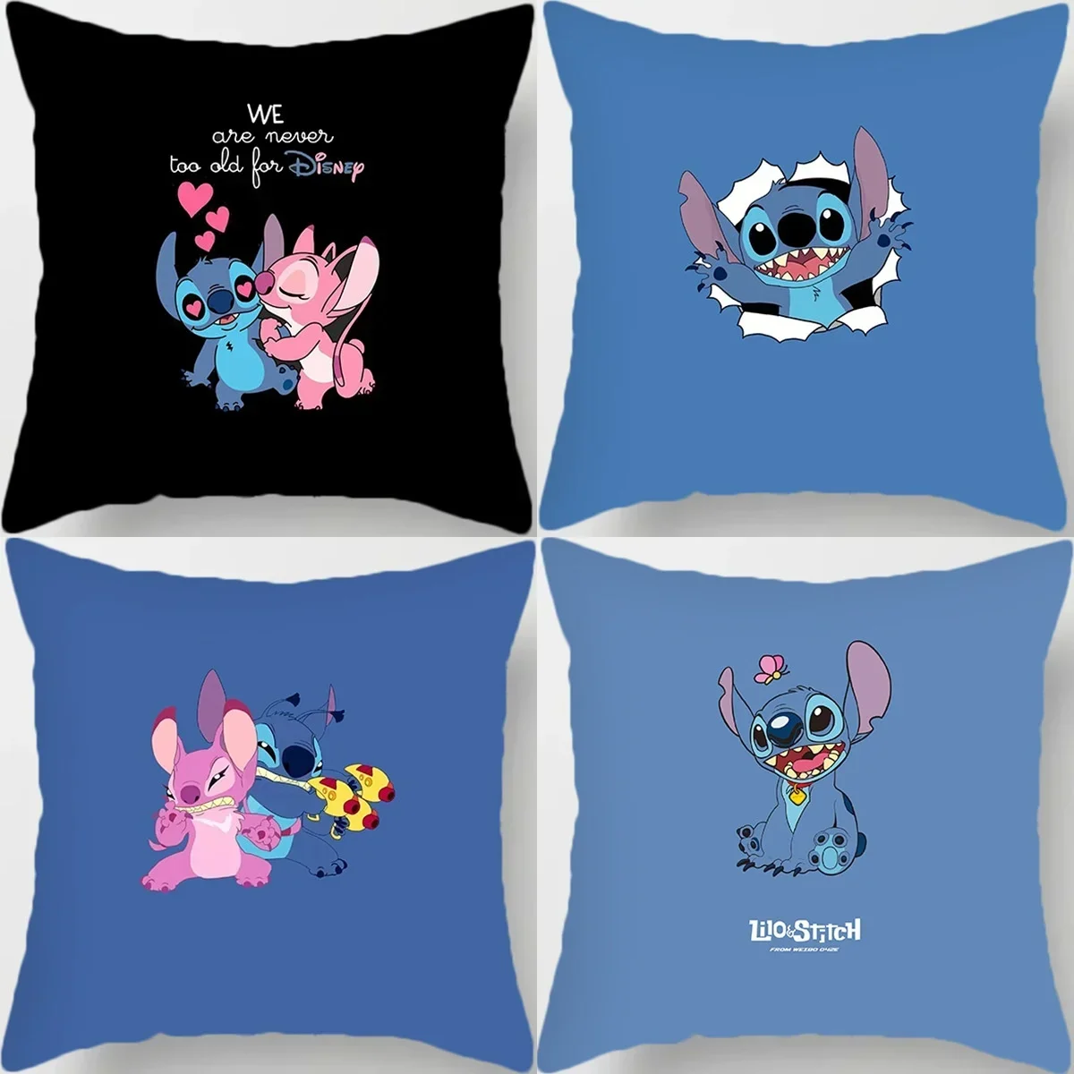 

Kawaii Disney Lilo &Stitch Double Sided Print Pillowcase Anime Figure Pillow Pillowcase Children Room Interior Decoration Gifts