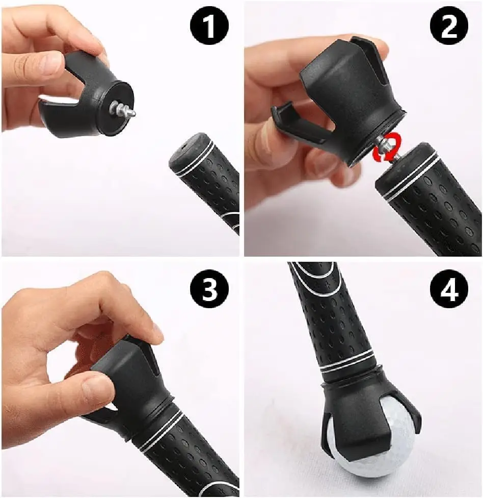 Golf Ball Retriever Grabber Pick Up,Back Saver Claw Put On Putter Grip,Suction Cup Ball Grabber,Sucker for Golf Screws Tool