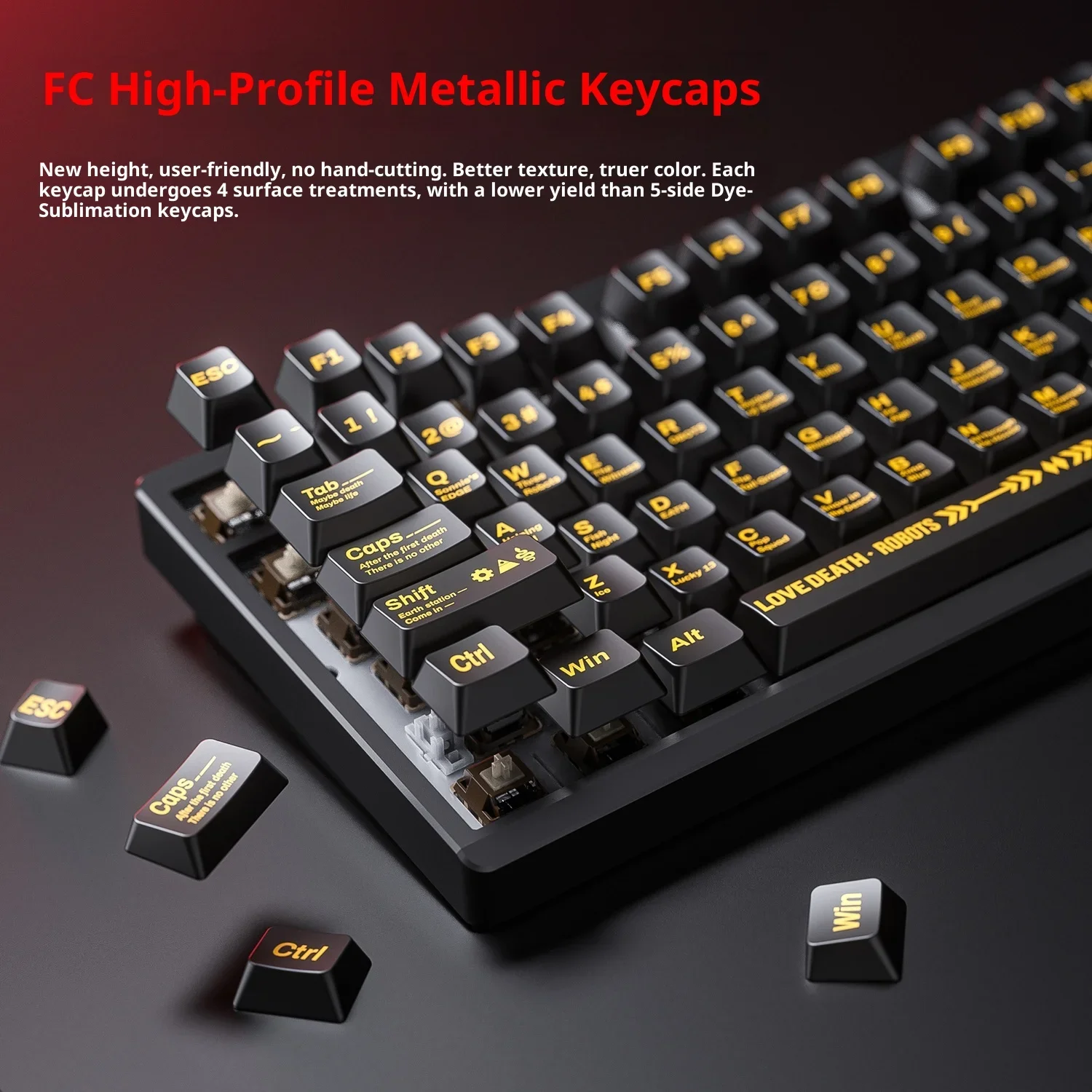AULA Fire100 3 Modus Mechanisch Toetsenbord Aluminium Blok Gaming Toetsenbord RGB FC High-Profile Keycap Pakking Hot Swap Gamer Accessoire