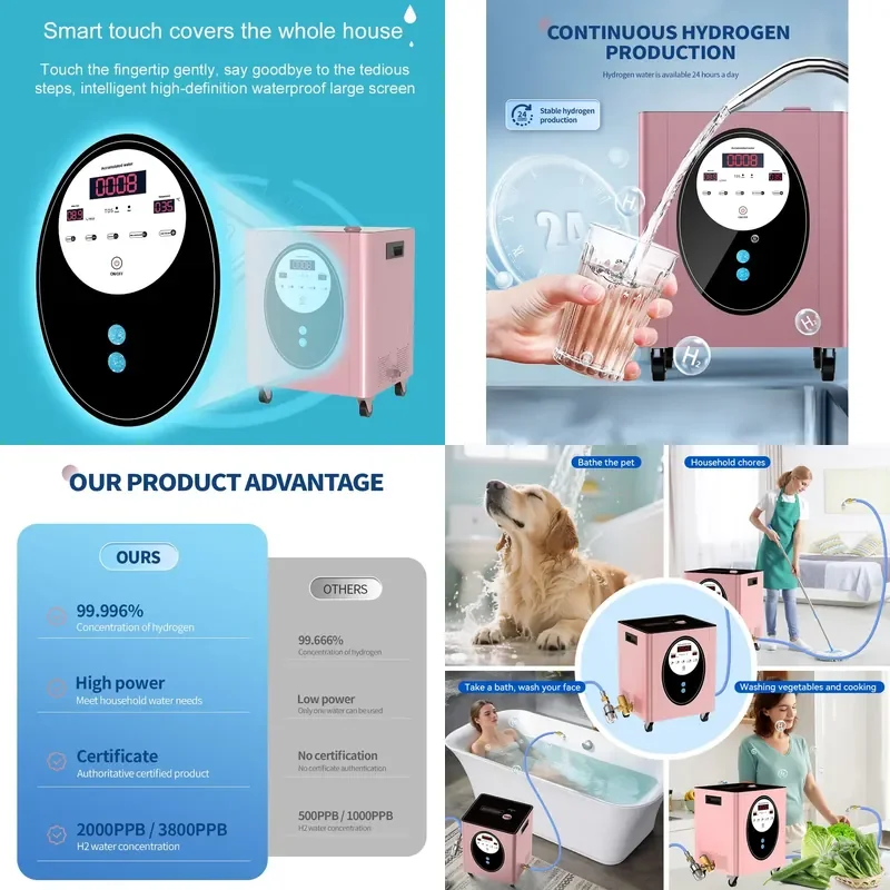 for Advanced Hydrogen Water Generator System Adjustable Flow Rate 1-10L Min Intelligent Monitoring Hydrogen Rich Water Maker