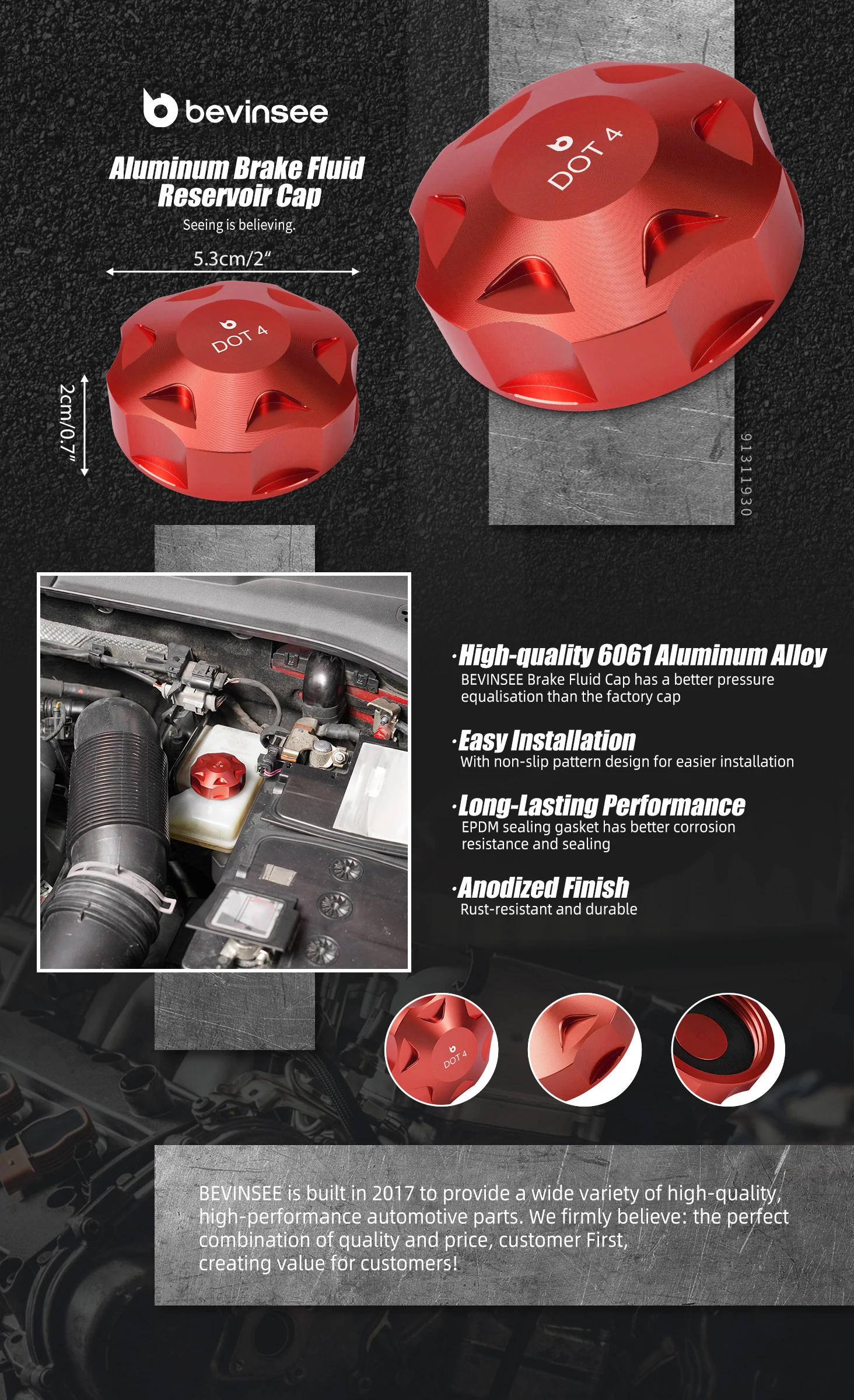 (EU-Lagerbestand) Bremsflüssigkeitsbehälterdeckel für VW Golf MK6 MK5 MK7, für Golf GTI MK7, für AUDI Q5/A4 B9/A3, für SEAT Ibiza, für Skoda Fabia – Detail 1