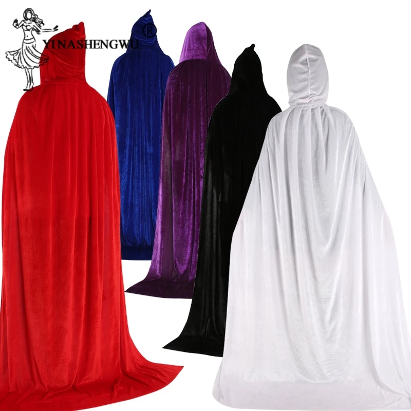 

Halloween Velvet Cloak Cape Medieval Costume Cosplay Anime Vampire Ghost Clothes Adult Child Suit Christmas Outfit Men Coat Prop