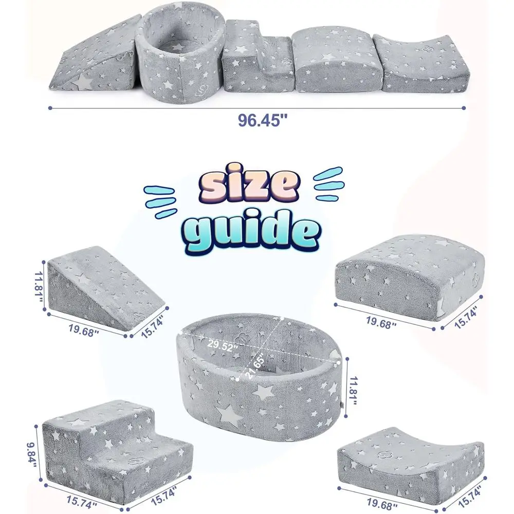 Bloques de escalada de espuma para niños pequeños con pozo de pelotas: centro de juegos interior ideal para niños activos de 1 a 3 años (bolas no incluidas)
