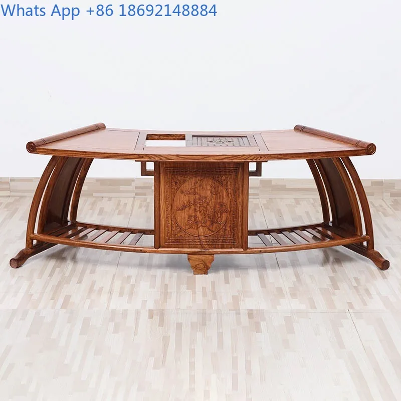 Mahogany Furniture Rosewood Tea Table and Chair Set Chinese Style Tea Table Purple Sandalwood Kung Fu Tea Brewing Table