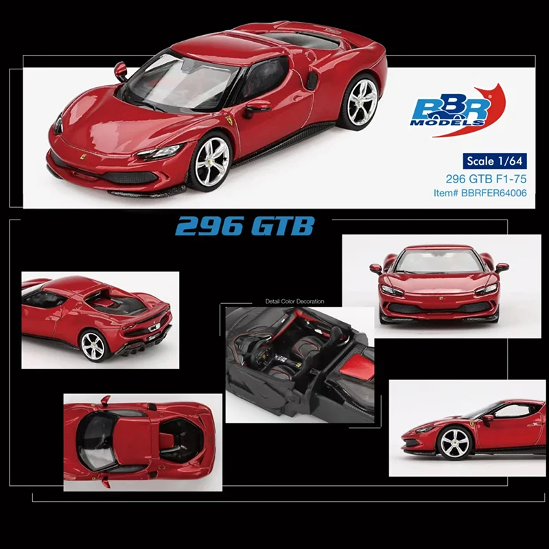 Presale1: 64 bbr 296 gtb rosso imola druckguss diorama auto modell sammlung miniatur spielzeug