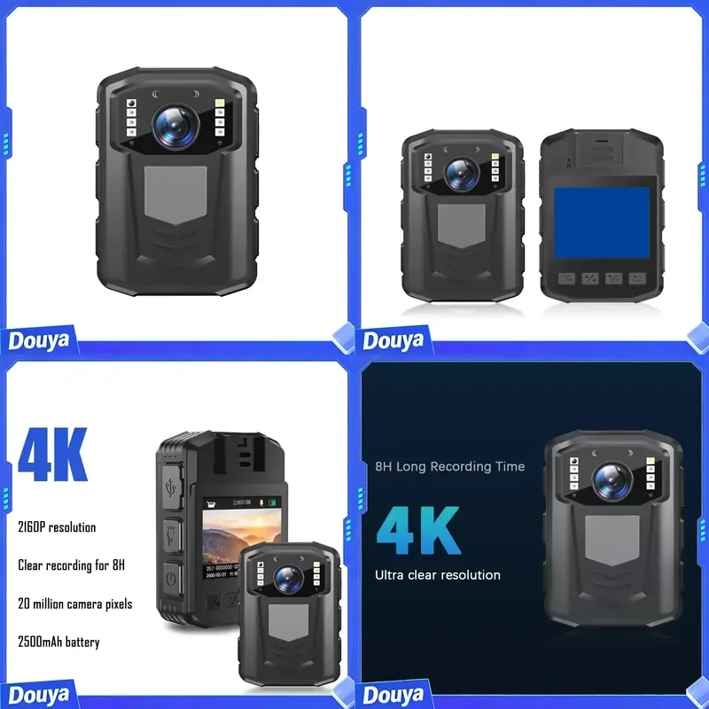 Z08 4K Mini Camera Video Recorder Red Blue Lights Flashing 2500mAh 8H Long Recording Night Vision Sports Camera