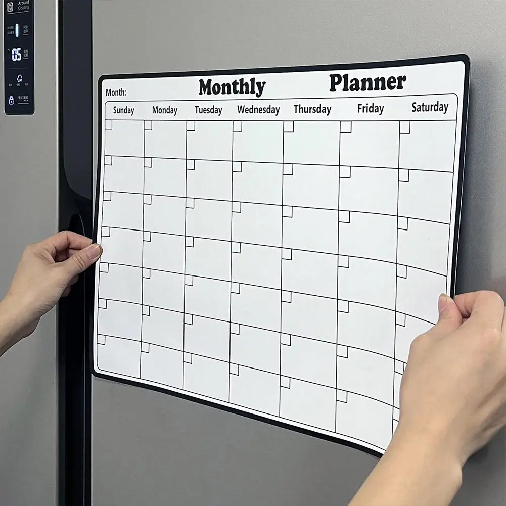 New Magnetic Refrigerator Dry Erase Calendar Monthly Planner Reusable Monthly/Weekly Planner Sticker Record Message Board Memo