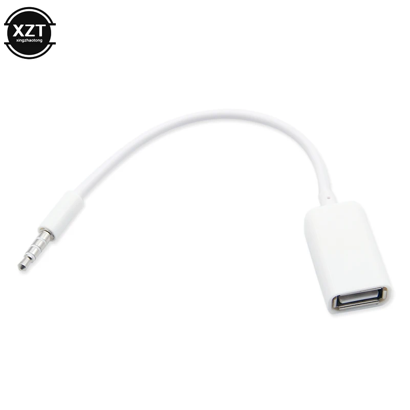 1pc 3.5mm Male AUX Audio Plug Jack To USB usb extension cable 2.0 Converter Cord Cable Car MP3 Connector