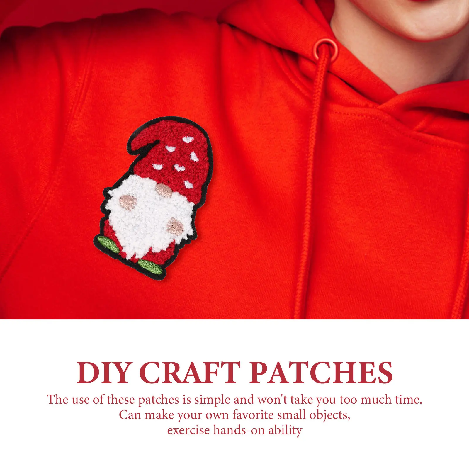 

12Pcs Christmas Santa Claus Clothes Patches Durable Polyester DIY Craft Patches for Coat Hat Bags Xmas Accessories