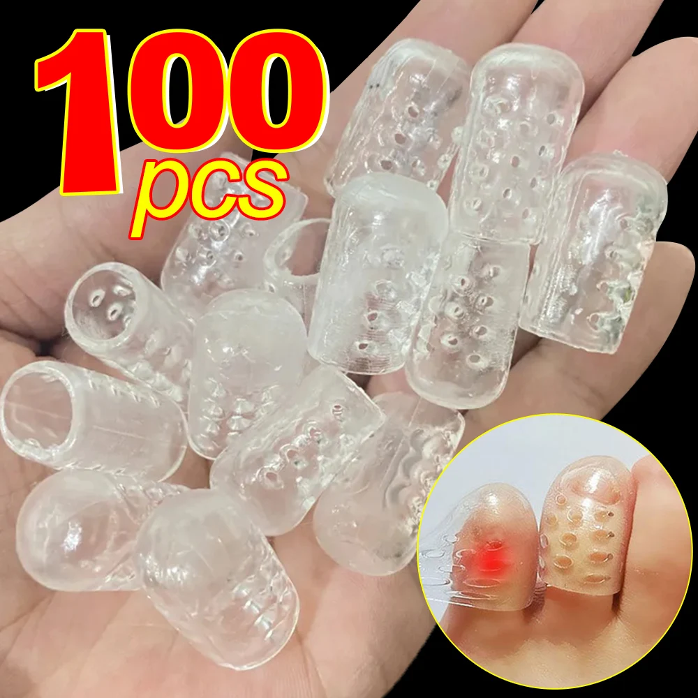 Transparent Silicone Toe Caps Cover Elasticity Breathable Gel Little Toes Protector Tube Women Men Foot Care Covers Comfortable