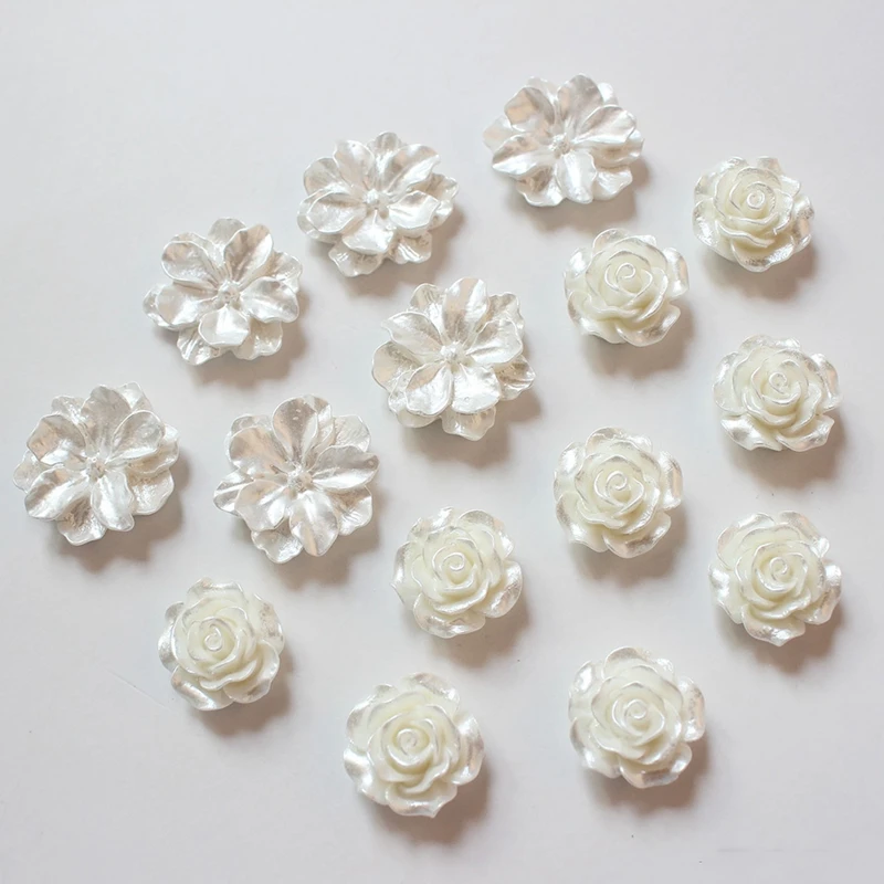 10PCS Acrylic White Flower DIY Earrings Patch Material Accessories Jewelry Making Supplies