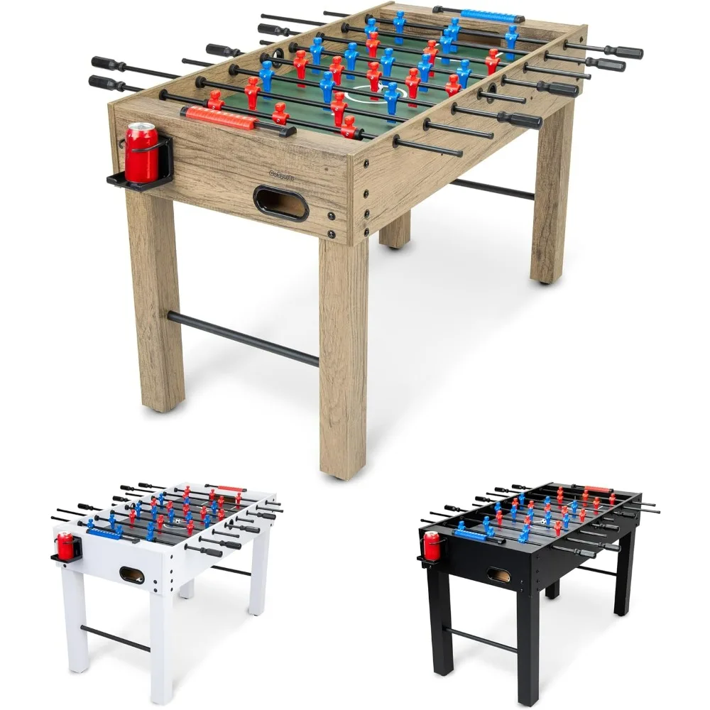 48 Inch Game Room Size Foosball Table - Includes 4 Balls and 2 Cup Holders – Oak