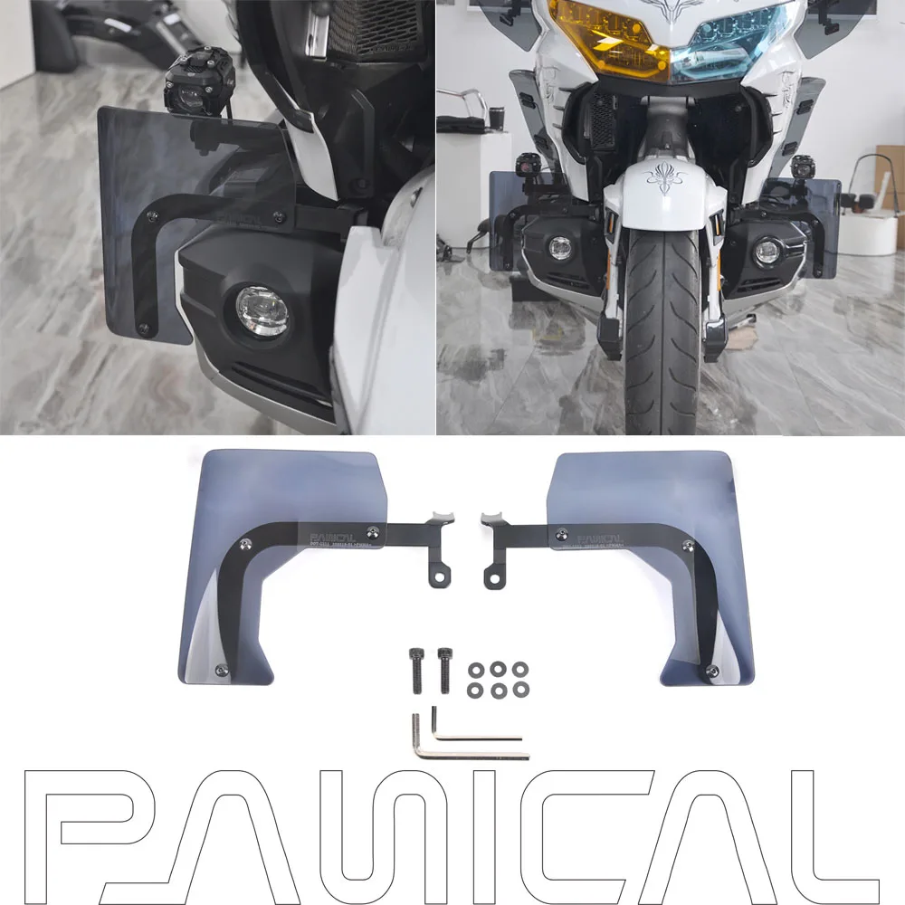 

PANICAL For Honda Gold Wing GL1800 F6B 2018-2025 Spotlights Leg Air Deflector Auxiliary Lights Spoiler Bracket Bumper Windshield