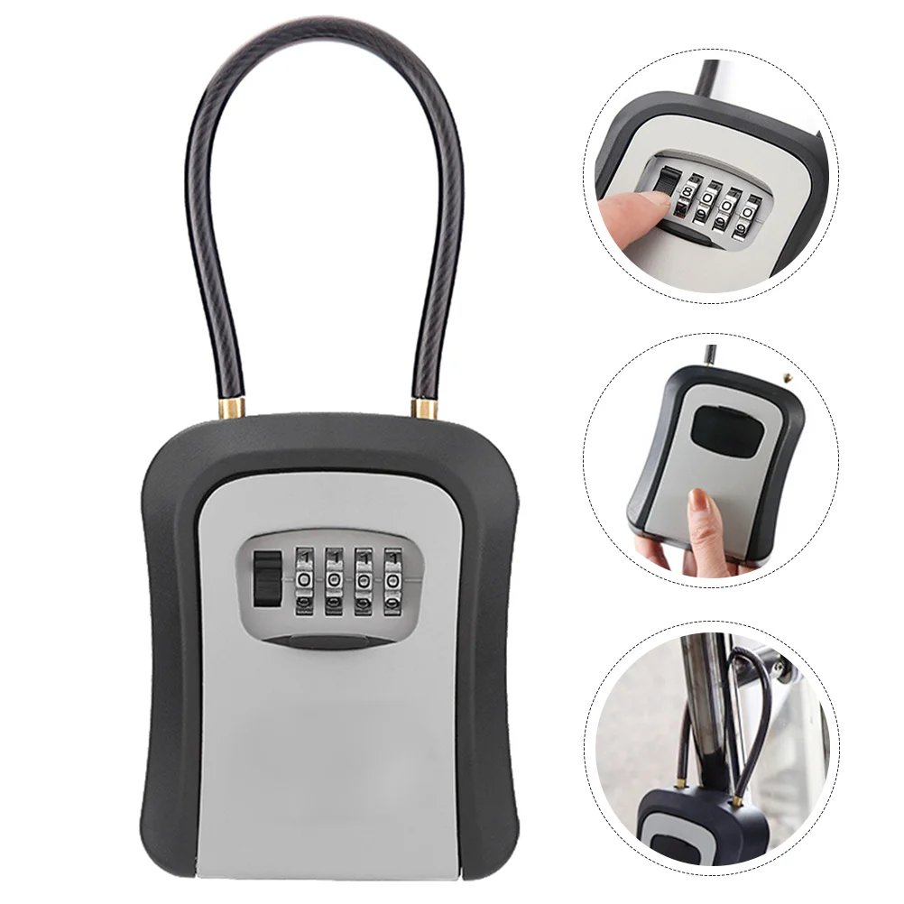 Wall Mount Safe Password Key Box Hook Keys Storage Tool Hanging Case Steel Wire