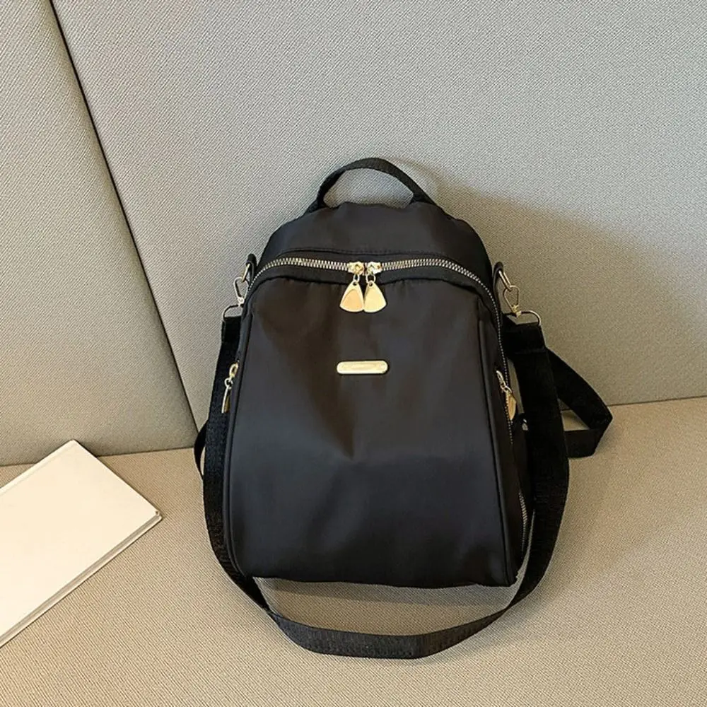 Bolso cruzado, mochila de nailon multifuncional, bolso de hombro negro pequeño Simple, bolso de viaje, mochila Retro para estudiantes