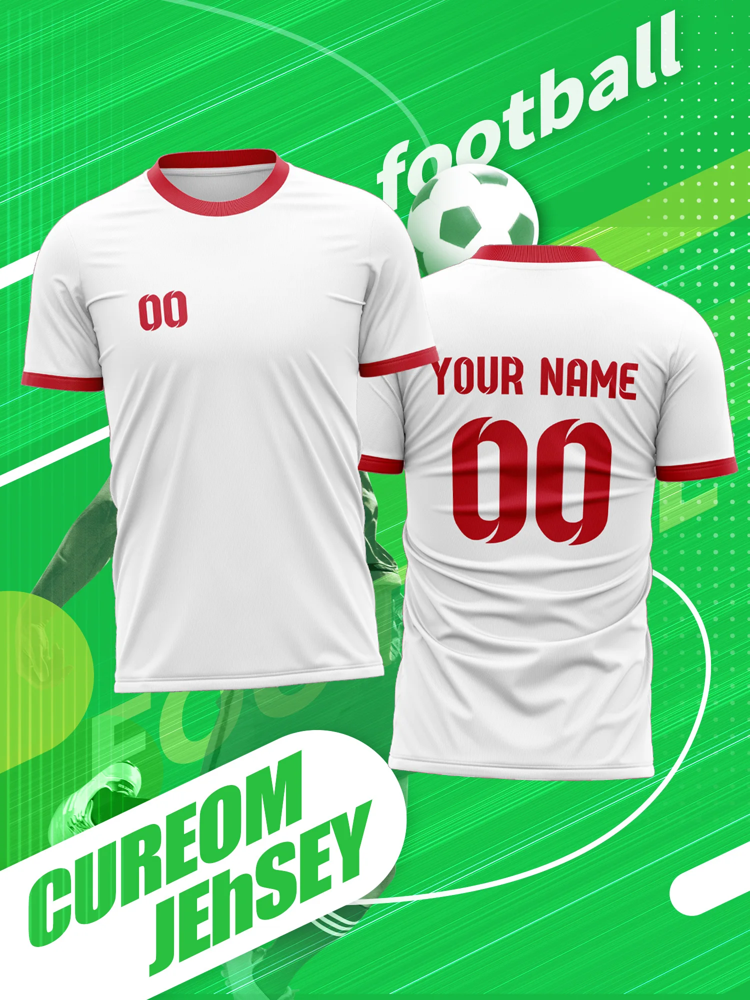 

Футбольная форма с индивидуальным дизайном: фото, имя, номер – для мероприятий сообщества, местных матчей, спортивных соревнований.