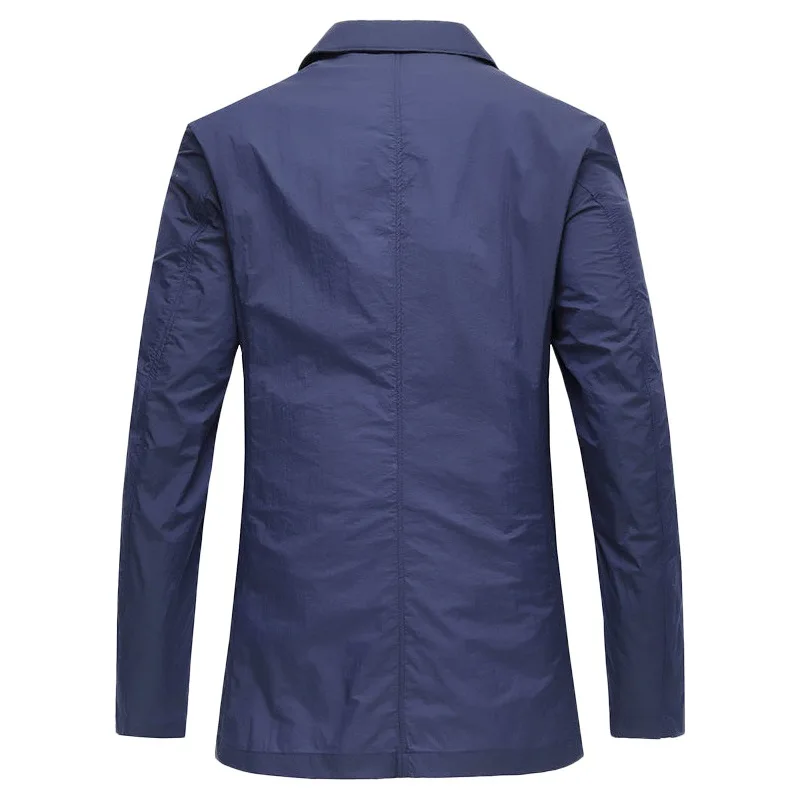 New Summer Man Thin Breathable Sunscreen Casual Blazers Jackets Solid Business Suits Coats Male Slim Elastic Blazers Jackets 4XL