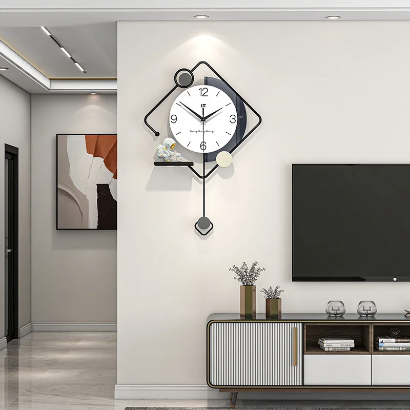 Astronaut Wall Clock 54x36cm Large Size Silent Quartz Movement Nordic Style Home Living Room Decor 12-Hour Format
