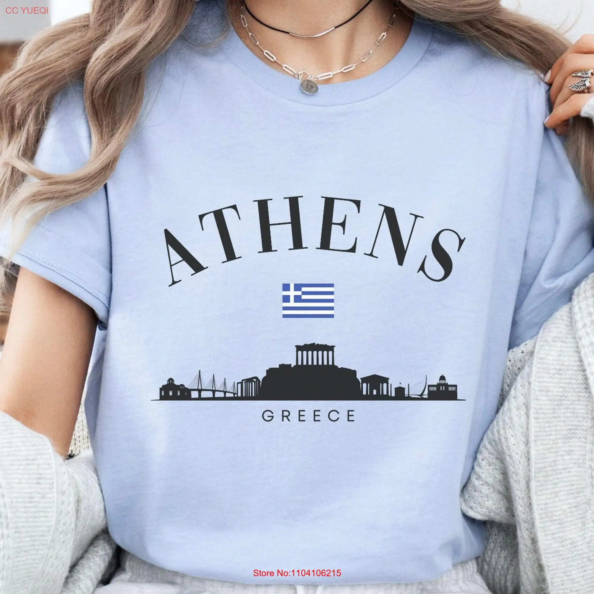 Athens Greece Skyline SweaT T Shirt Europe Trip Vacation Travel Souvenir long or short sleeves