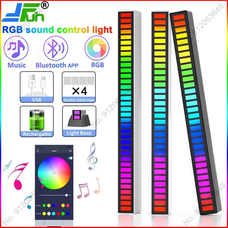 

RGB Sound Control LED Light App Control Pickup Voice Activated Rhythm Lights Color Ambient LED Lamp Bar of Music Ambient Light