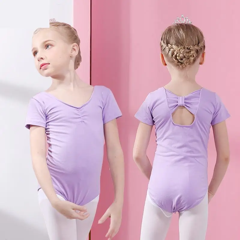 5 Colors for Kids Ballerina Ballet Dancewear Bowknot Leotards Gymnastics Bodysuits Tutu for Girls Ballet Dancing Clothes 1 Suit