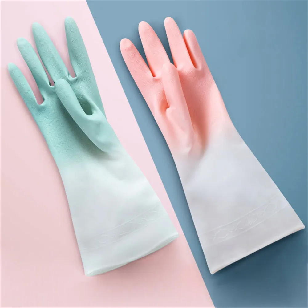 1Pair PVC Cleaning Gloves Dishwashing Cleaning Gloves Scrubber Dish Washing Sponge Rubber Gloves Cleaning Tools New