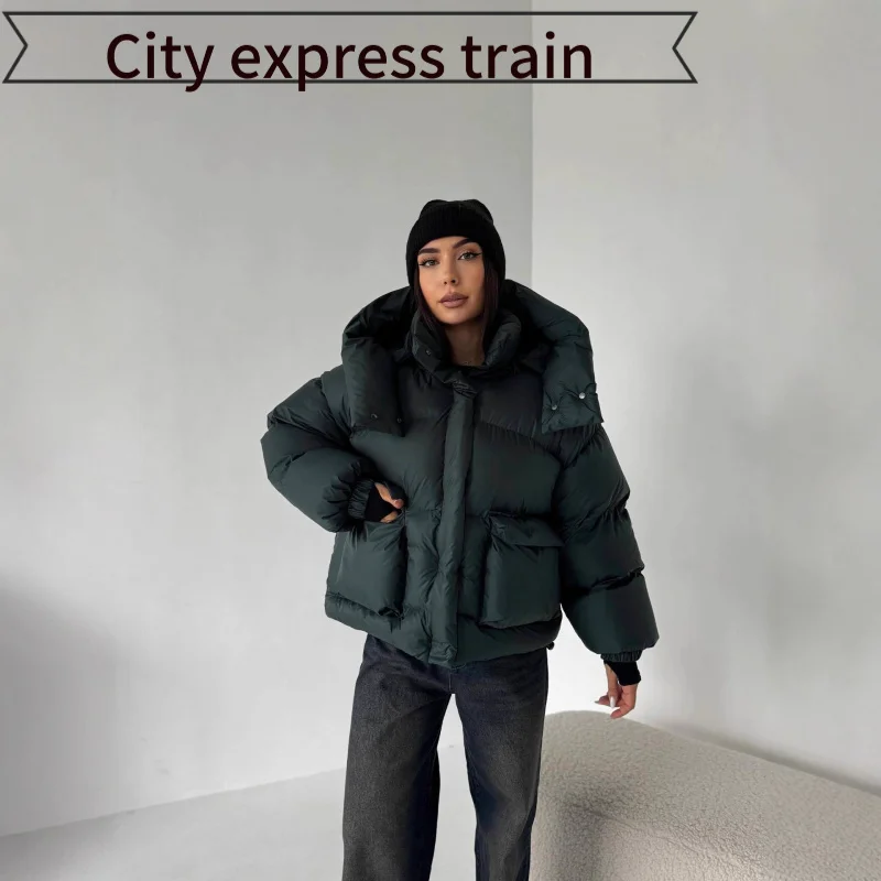 

Faionable Belted Slim Fit Cardigan Pure Color American Sle Women's Sweater Thiened Long Sve Zipper Hooded Cotton Coat