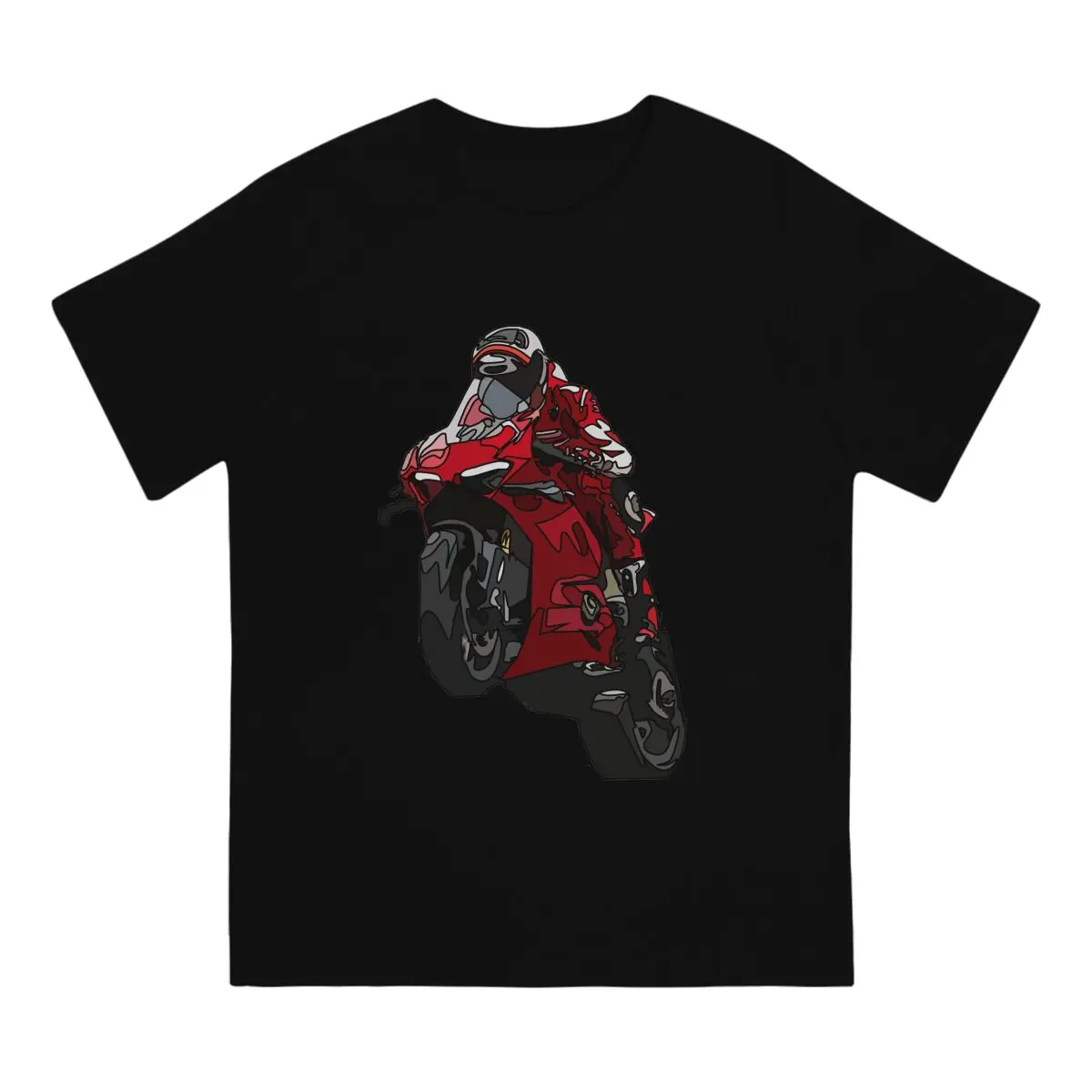 Superbike Wheelie Man's TShirt Motorcycle Racing O Neck Tops Fabric T Shirt Humor High Quality Gift Idea