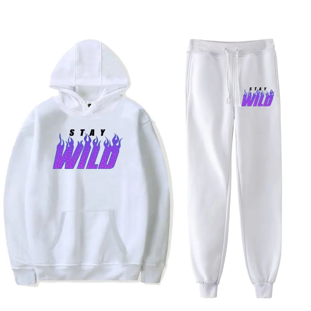 Ben Azelart Stay Wild Vintage 90s HOODIE Merch Hoodies Set Men Women Hoodies Pants Two-Piece Suit PULLOVER Outerwear