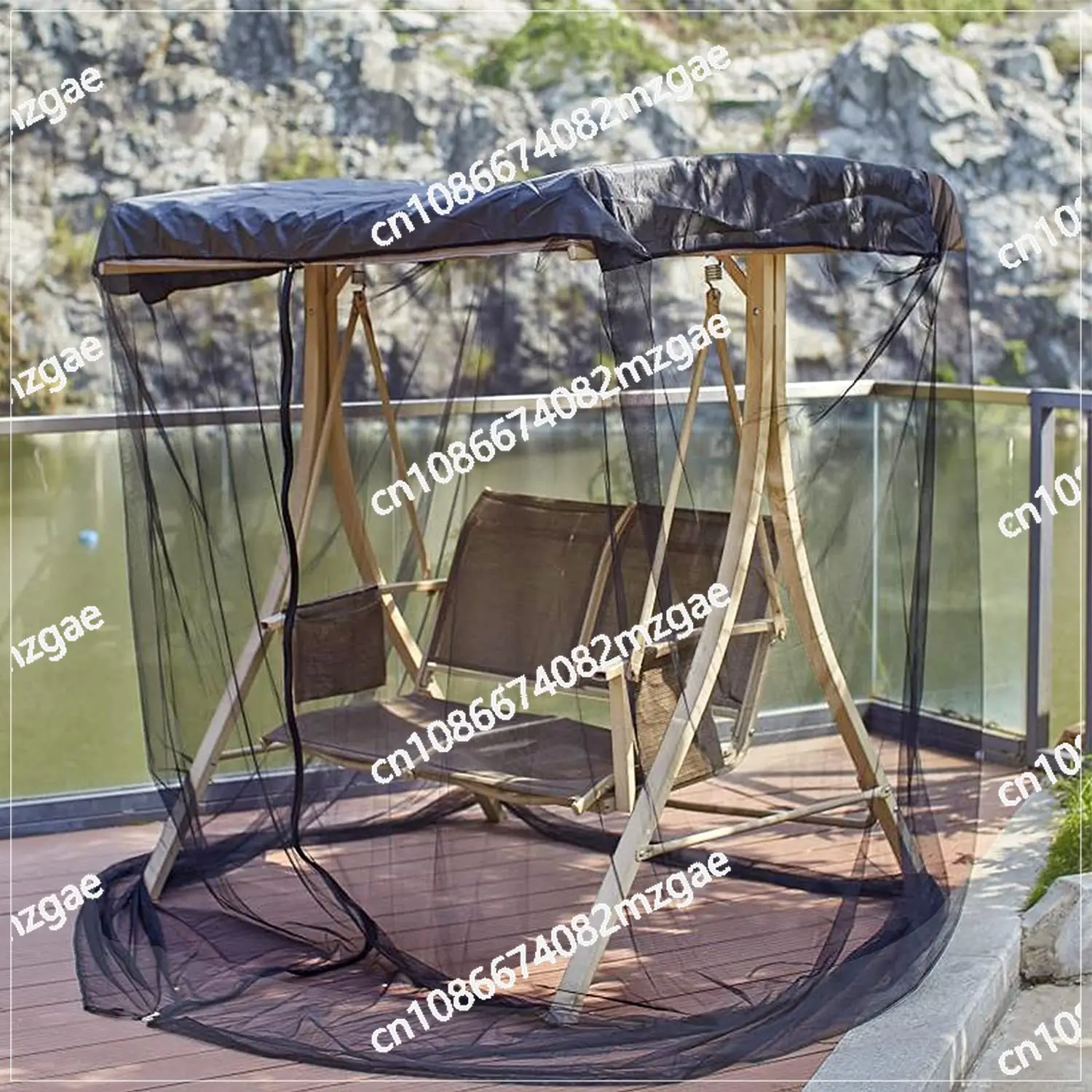 Terrace mosquito net, waterproof tent, outdoor courtyard rocking chair swing insect cover, mesh mosquito net