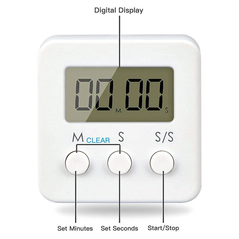 4 Pieces Digital Kitchen Timer,Short-Term Timer,Mini Kitchen Clock With Alarm For Kitchens,Offices,Sports,Cooking,Etc