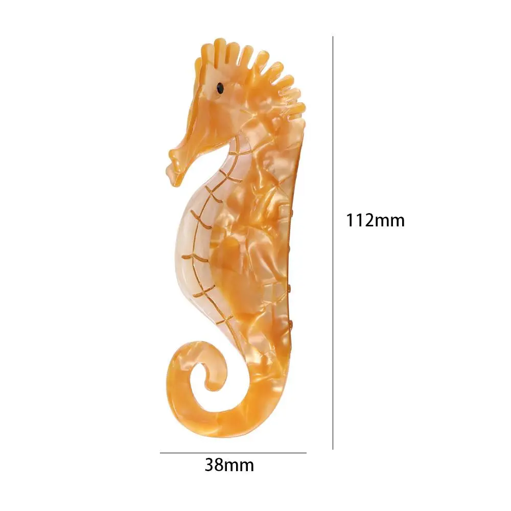 Seahorse Hair Claw Clips para Meninas, Crystal Acetate Shark Clip, Animais Ponytail Holder, Moda Headdress, Mulheres Presentes