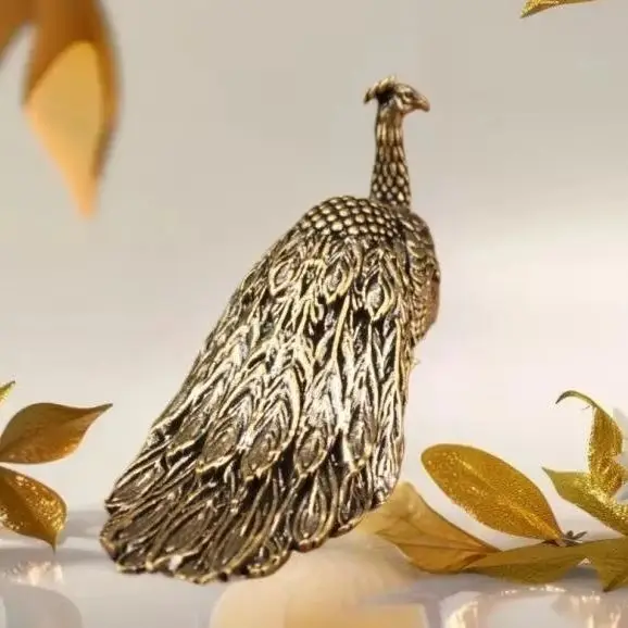 Peacock Ornament Elephant Octopus Tiger Dragon Frog Brass Ornament Chinese Handicraft Decoration Small Ornament Brass Ornament
