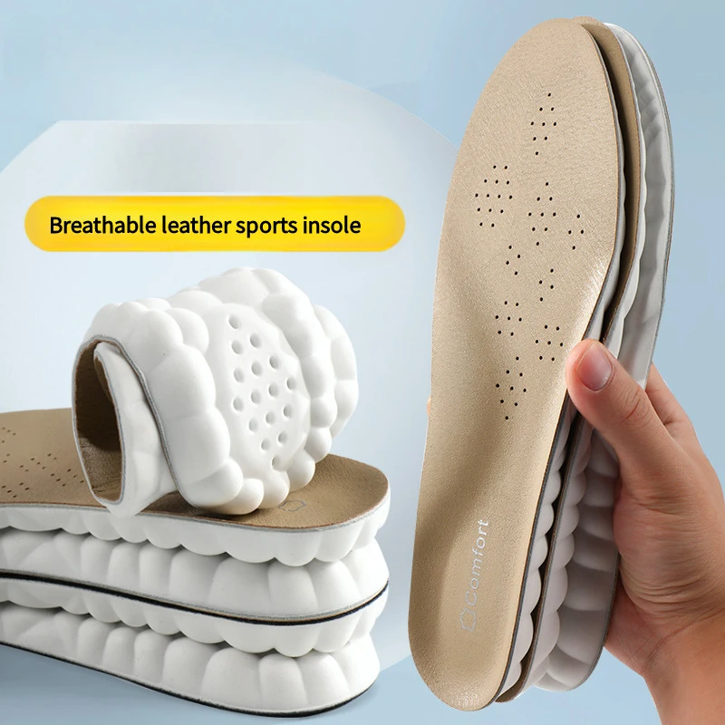 

New Cowhide Shoes Insole Plantar Fasciitis Pads Arch Support Foot Orthopedic Insoles for Feet Sports Shock Absorption Shoe Sole