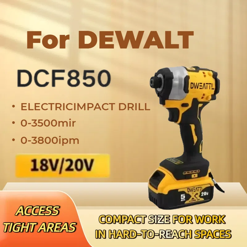 For Dewalt DCF850 Rechargeable Cordless 20V Cordless Impact Wrench, Lithium Electric Battery, Power Tools