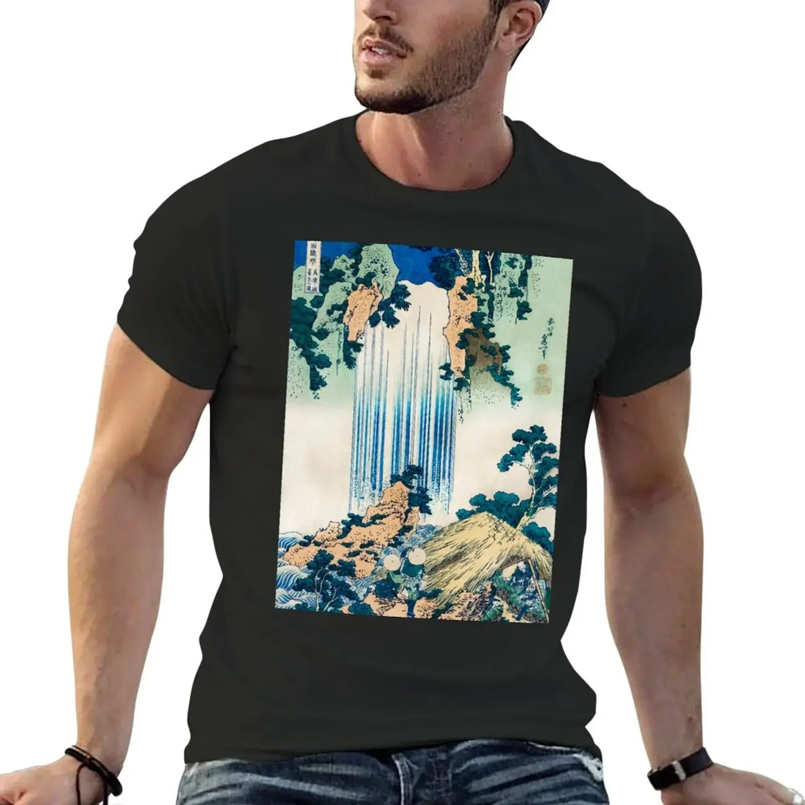 Hokusai Waterfall Japanese Art Vintage Retro T-Shirt graphic t shirts tees vintage t shirt men