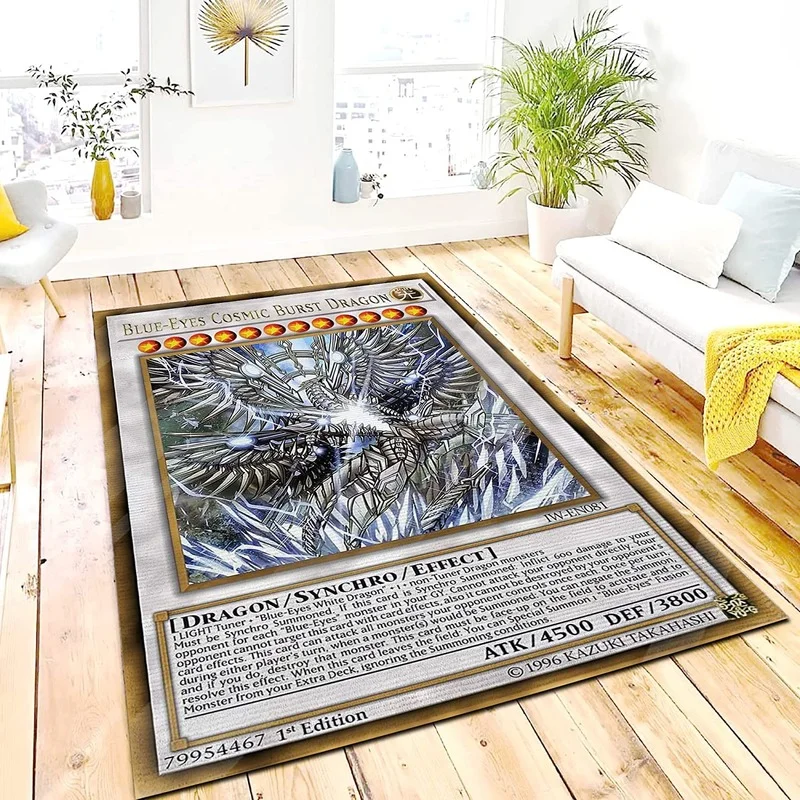 Blue Eyes White Dragon Carpet Anime Card Printing Carpet Boy Children's Room Carpet Living Room Bedroom Decorative Floor Mat