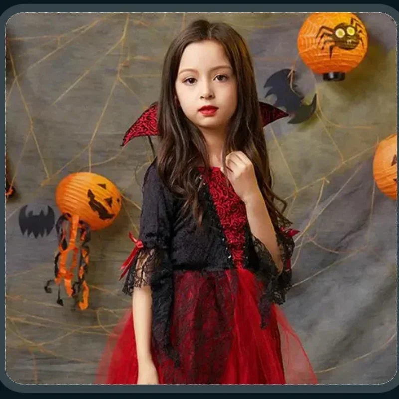 Halloween-Rollenspielkostüm für Mädchen, Kinder, rotes und schwarzes Teufel-Tutu-Kleid mit Flügeln, Hörnern und Handschuhen für Themenpartys, Karneval, ausgefallenes Outfit. – Detail 8