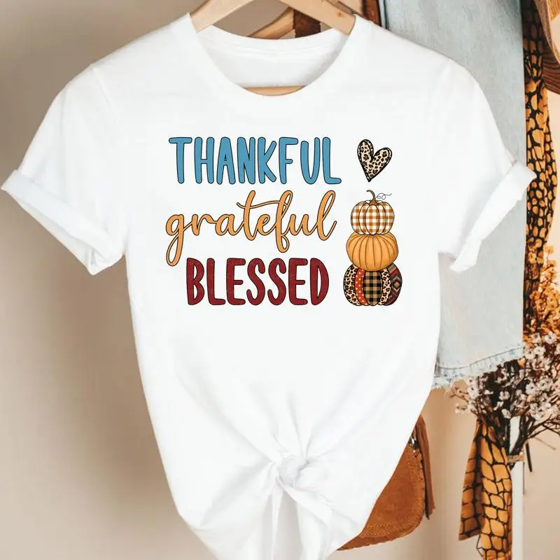 Women Pumpkin Spice Coffee Autumn Fall Thanksgiving Halloween Clothing Cartoon Print Tshirt Female Tee 2021 Top Graphic T-shirt