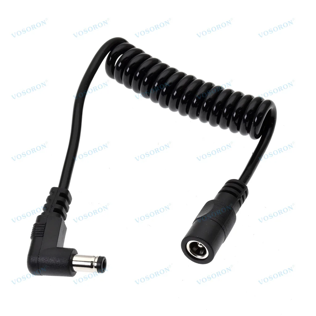 DC Power Cable 5.5x2.1mm 5.5x2.5mm 90 Degree Male to Straight Female Plug Adapter Converter Extension Cord 72cm Length 2 Options