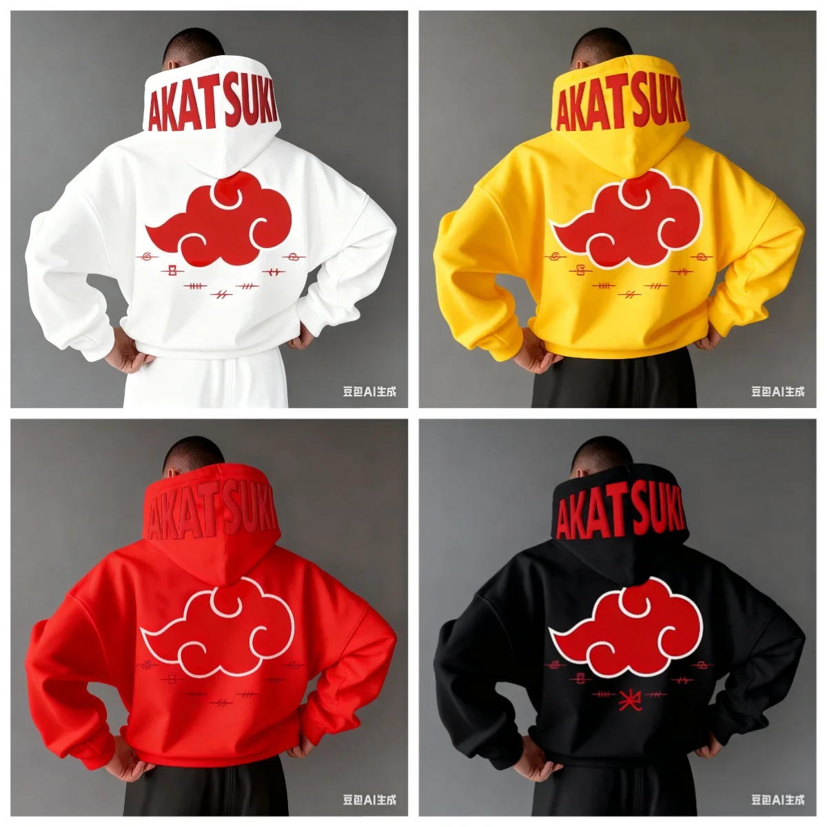 New Neutral Hooded Sweatshirt with Anime Naruto Akatsuki 3D Print, Men's Autumn 2025 Y2k Loose Fashion Long Sleeve Top