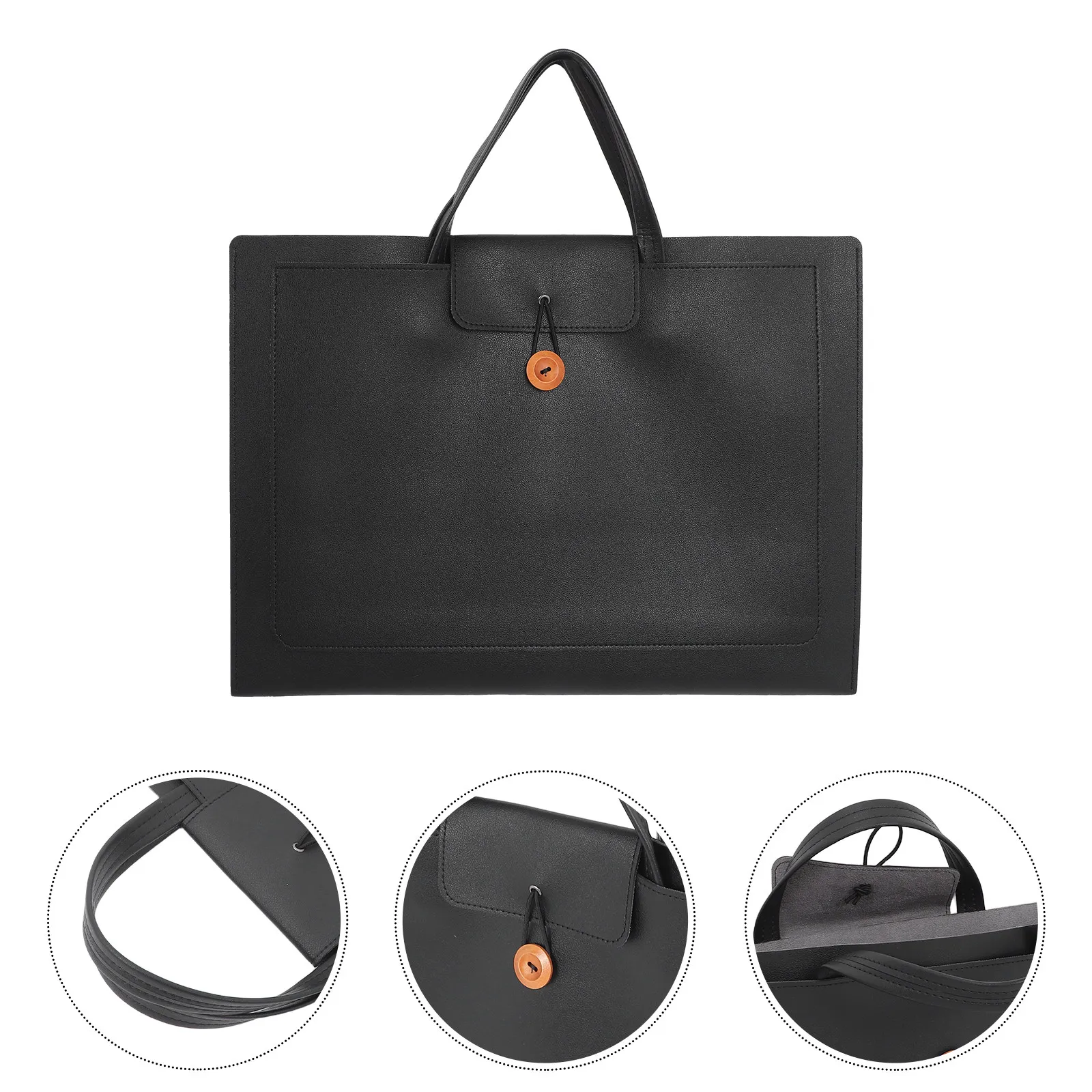 15 Inch Laptop Bag PU Business Briefcase for Women and Men Ergonomic Handle Waterproof Design Tablet Document Storage