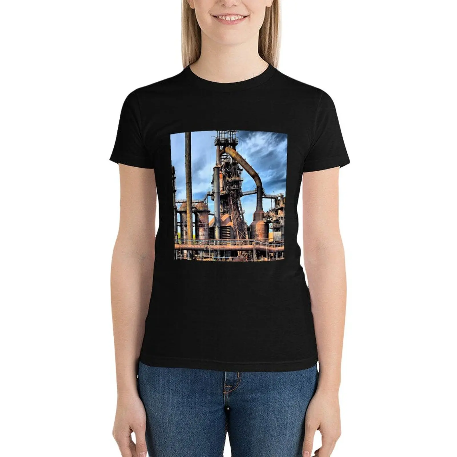 Steel Stacks - Bethlehem Pa. T-Shirt plus size tops kawaii clothes female tees Women clothes