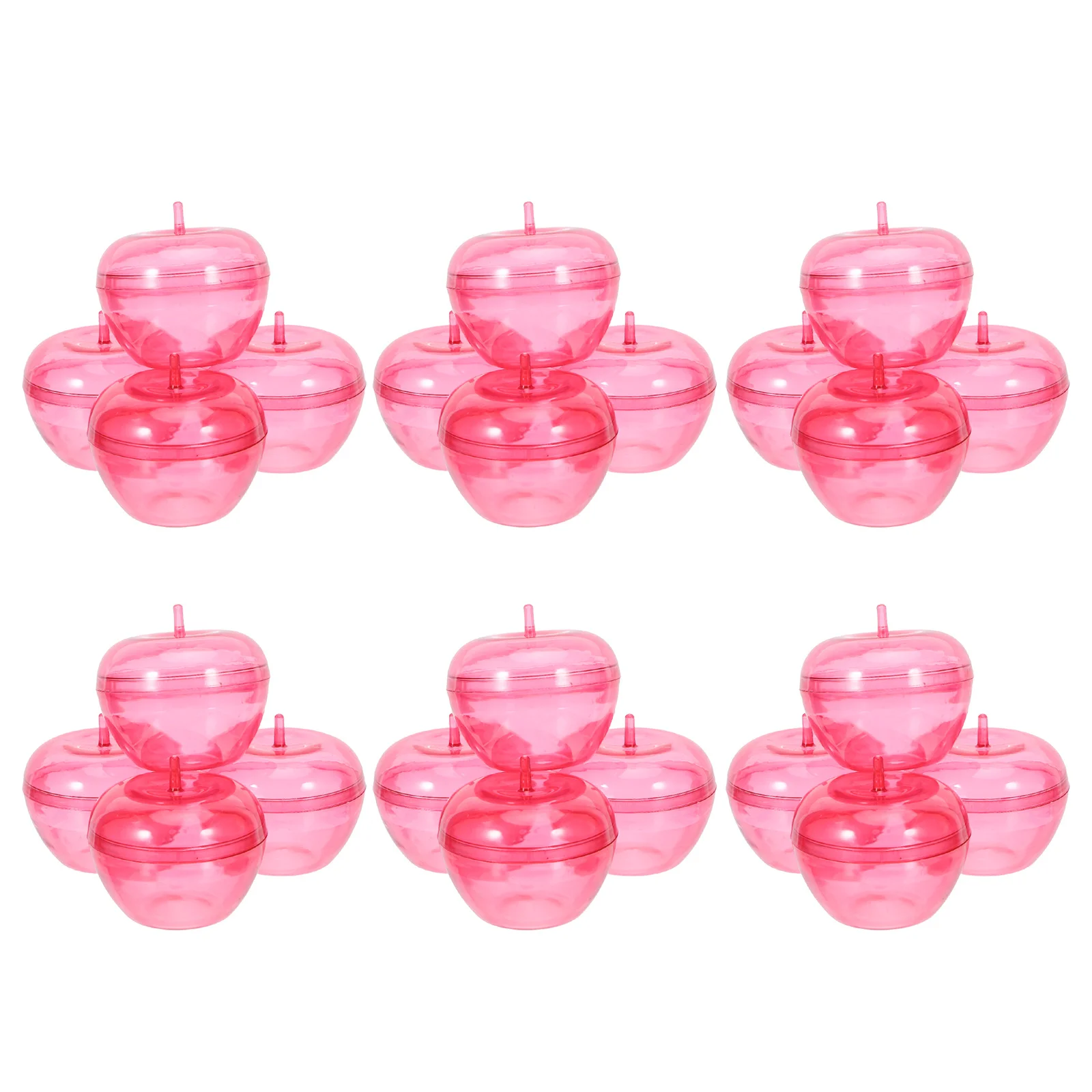 

24Pcs Christmas Apple Candy Storage Boxes Plastic Treat Holders Holiday Party Favor Boxes Transparent Gift Containers
