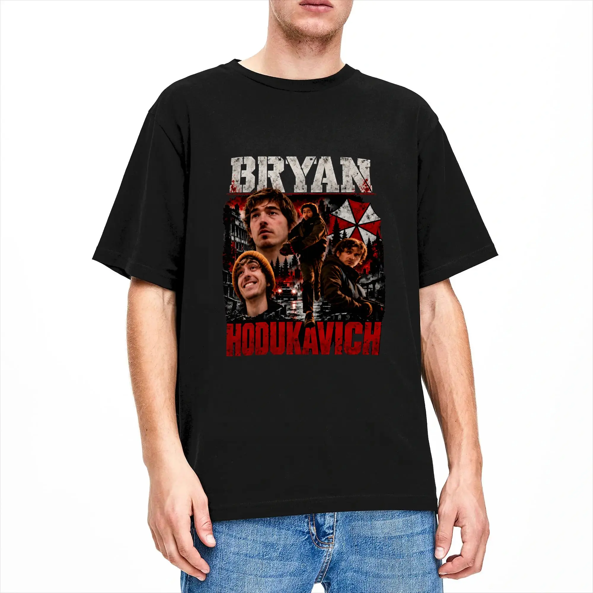 Resident Evil Movie Bryan Hodukavich Cotton T-Shirt For Man Beach  Y2K Retro T-Shirts Hippie Tee Shirt Oversize Casual Clothes