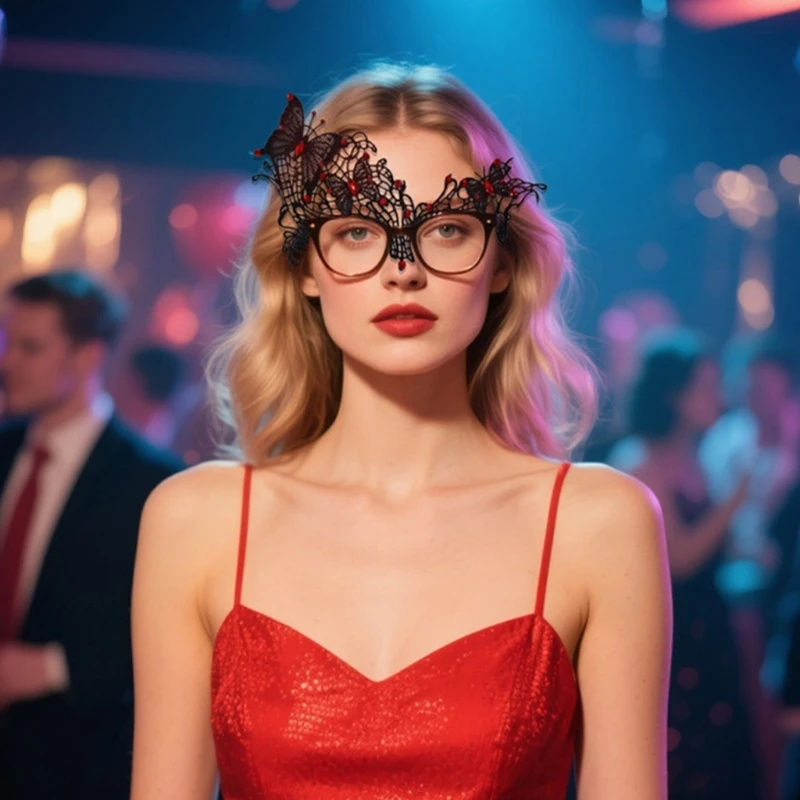 E15F Mặt nạ mắt thanh lịch Thạch trang trí cho các sự kiện theo chủ đề Vai trò trong các bữa tiệc trang phục