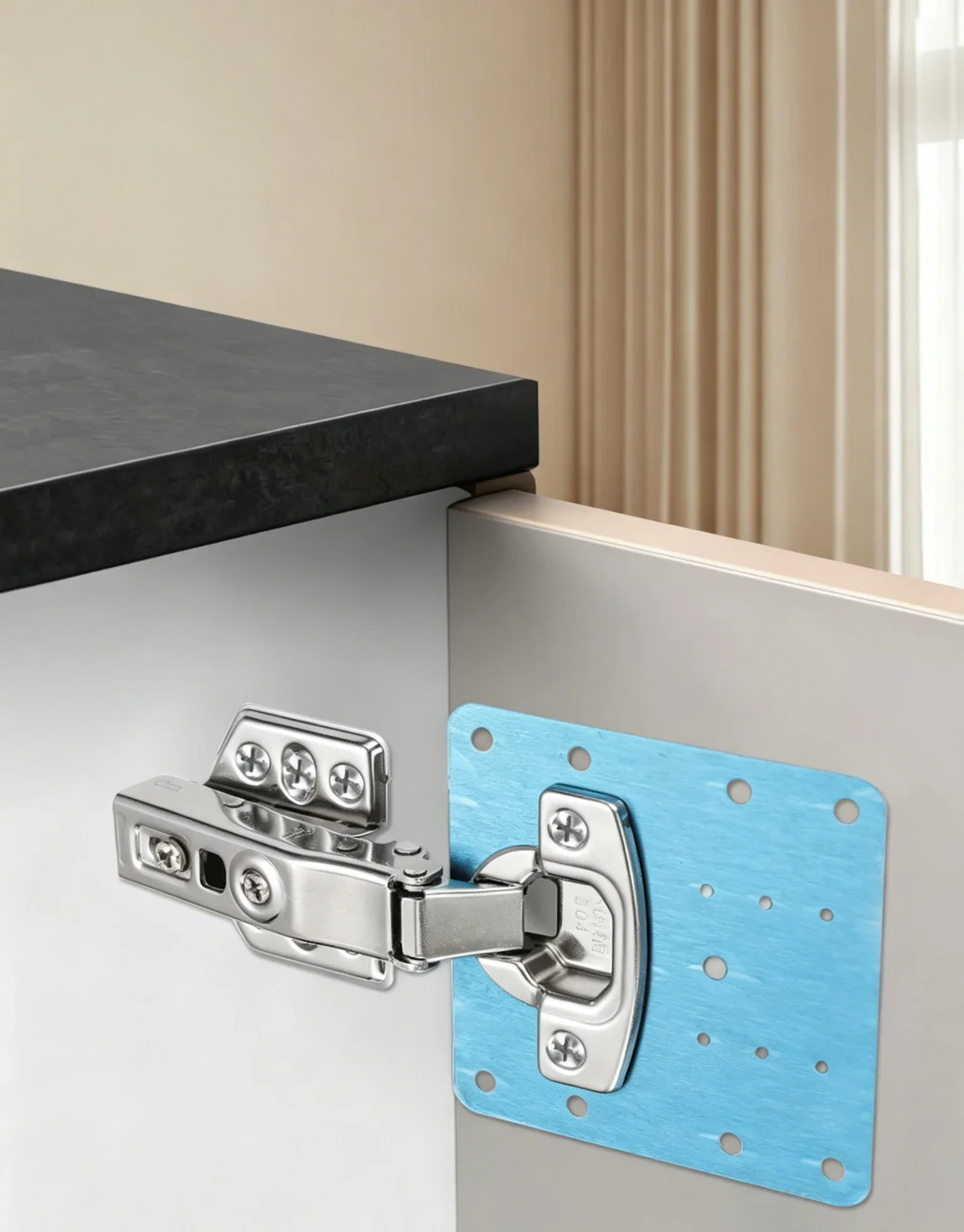 yes2Sets Hinge Repair Plate Kitchen Cabinet Door Hinges Mounting Plate with Screw Flat Fixing Brackets Furniture Hardware Tools