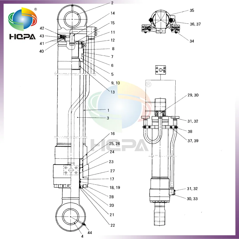 Kit de vedação do cilindro da lança 2440-9146KT 24409146KT para escavadeiras Doosan Daewoo Komatsu Solar 200W-III Solar 220W-III DH200-3 DH220-3