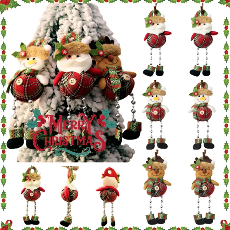 Bonecas de natal papai noel boneco de neve veados brinquedos ornamentos bonito pingente decoração ano novo 2025 natal decoração para casa presentes ﻿